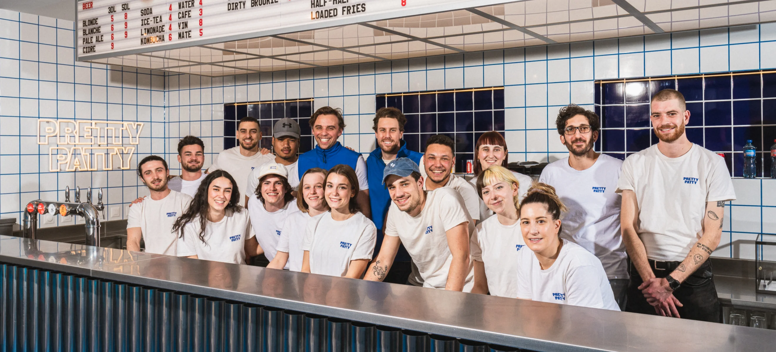 pretty patty team on kitchen